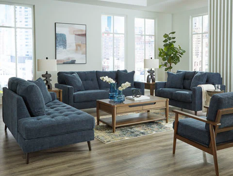 Biloxi 79" Blue Contemporary Sofa - Image 4