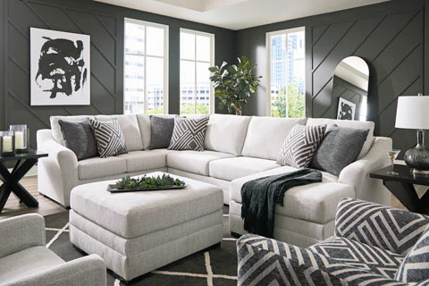 Kora Large Stone Sectional with Chaise - Image 6