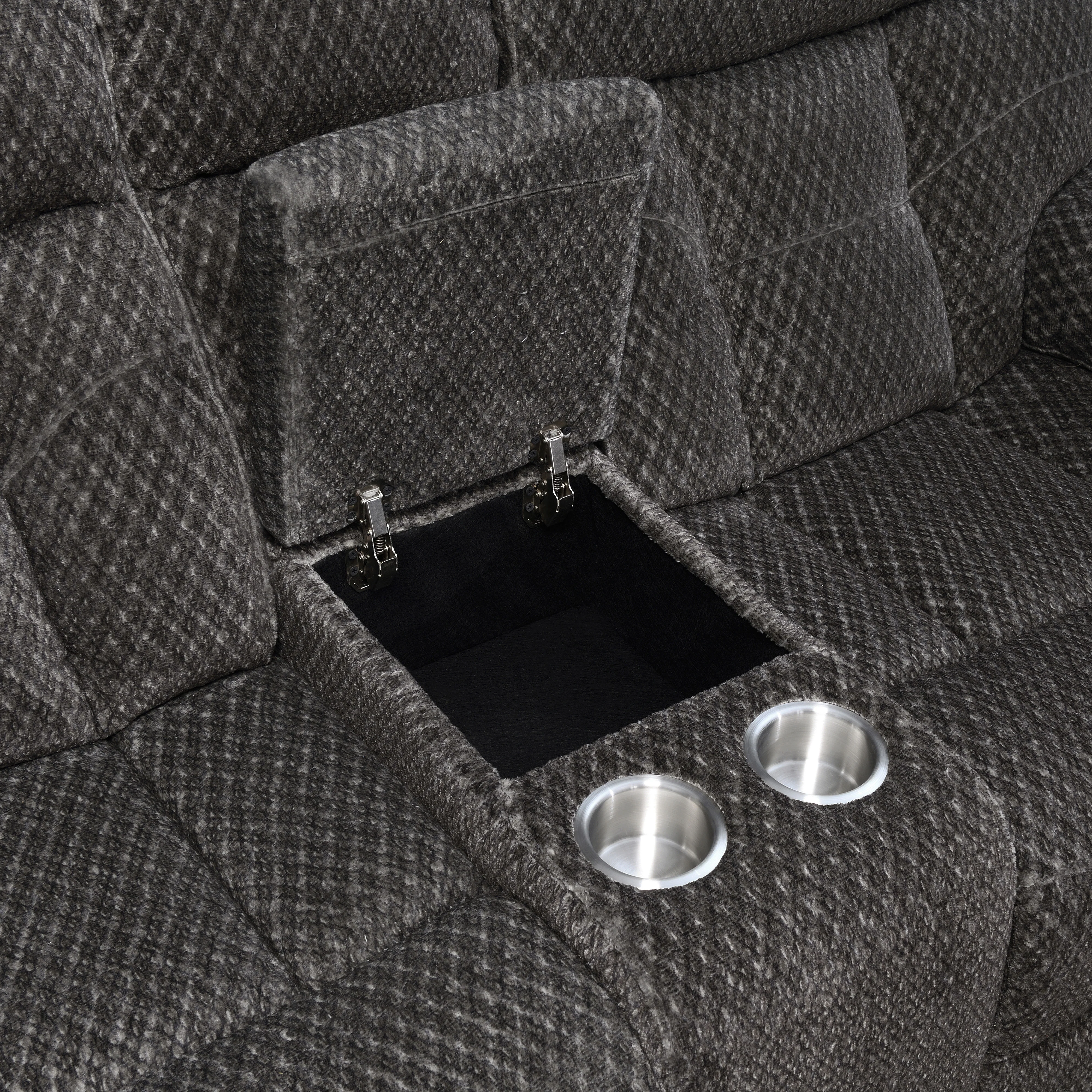 ROMAN MOTION SOFA W/ DUAL RECLINERS-CHARCOAL - Image 6