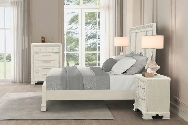 Stella Mia 4 Pc 5 Pc Queen Bedroom Set White - Image 5